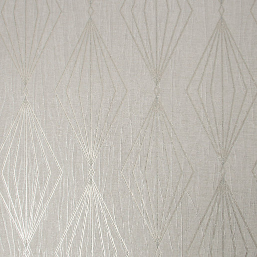 Boutique Marquise Geometric Pearl Wallpaper 10m Wickes.co.uk