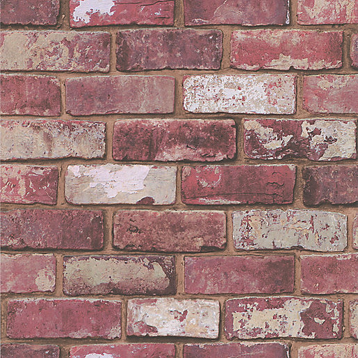 Hemingway Red Brick Effect Wallpaper - 10m | Wickes.co.uk