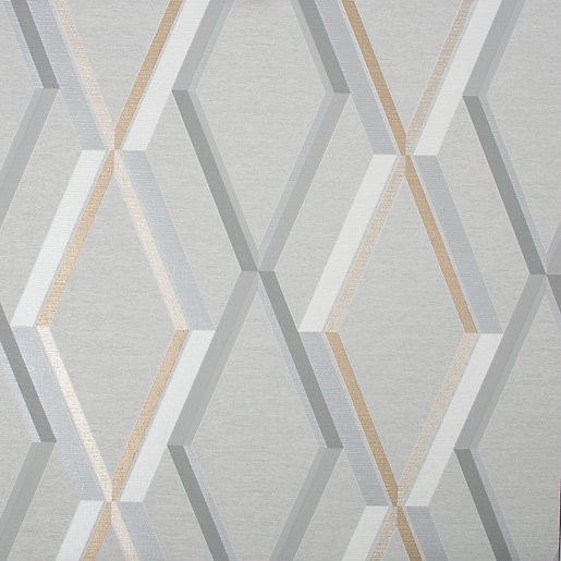 Superfresco Easy Prestige Geometric Grey Wallpaper 10m Wickes.co.uk