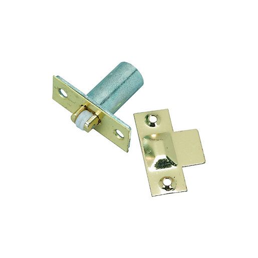 Wickes Adjustable Roller Door Catch Brass Wickes.co.uk