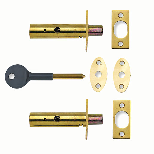 Yale P 2pm444 Pb 2 Door Security Bolt Brass Pack Of 2 Wickes Co Uk