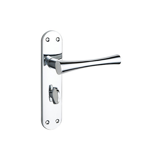 Wickes Bella Bathroom Door Handle Polished Chrome 1 Pair Wickes.co.uk