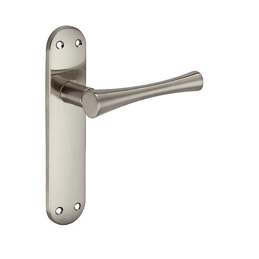 Wickes Bella Latch Door Handle Satin Nickel 1 Pair Wickes.co.uk