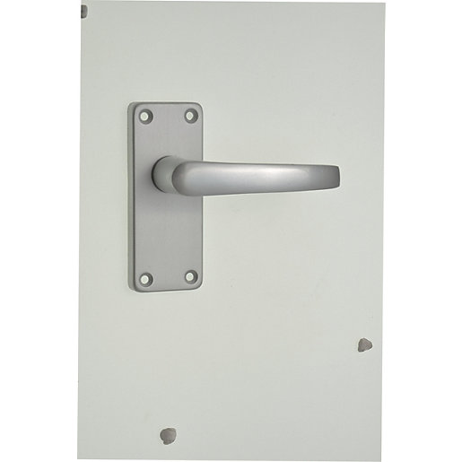 Wickes Contract Latch Door Handle Satin Aluminium 1 Pair Wickes.co.uk