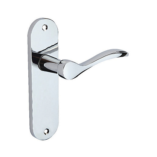 Wickes Elda Latch Door Handle Polished Chrome 1 Pair Wickes.co.uk