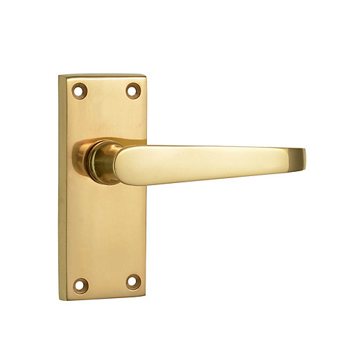 wickes rome victorian straight latch door handle polished brass 1 pair wickes co uk