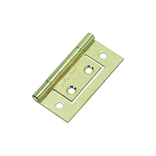Wickes Flush Hinge Brass 51mm Pack of 2 Wickes.co.uk