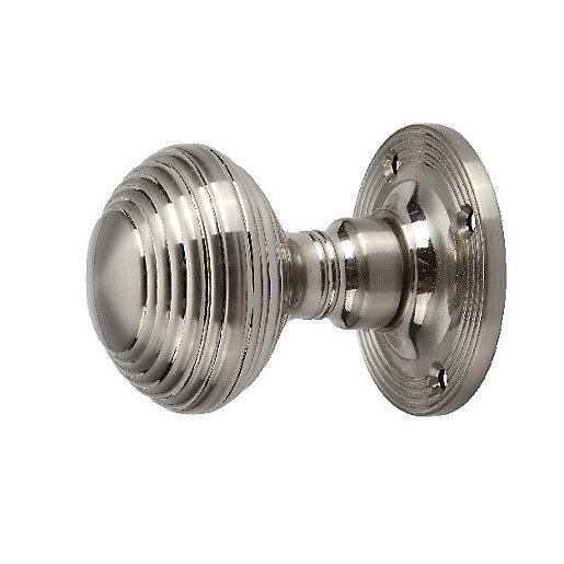 Wickes Ringed Mortice Door Knob Satin Nickel 1 Pair Wickes.co.uk