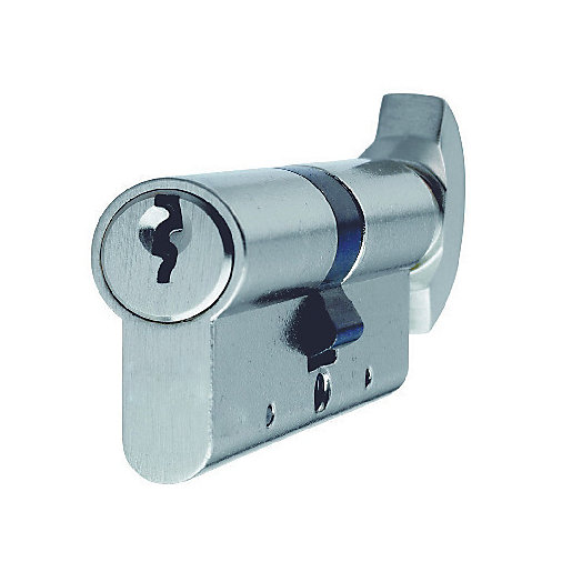 4FireDoors Euro Profile Thumbturn Cylinder Lock Nickel 70mm Wickes