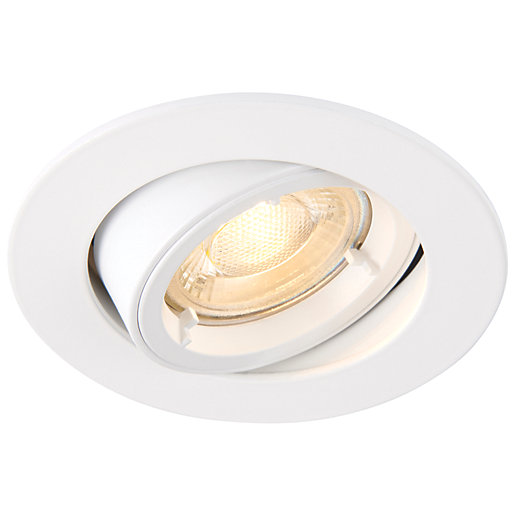 Saxby GU10 Cast Adjustable Downlight Matt White Wickes.co.uk
