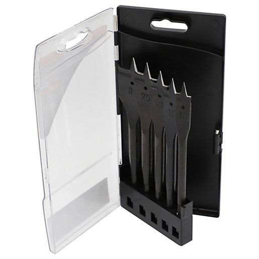 Wickes 5 Piece Flat Wood Bit Set Wickes.co.uk
