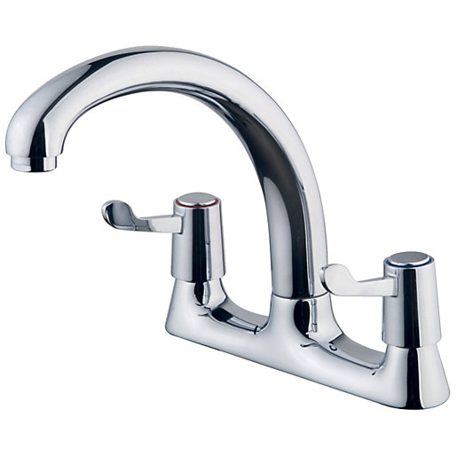 Wickes Modena Deck Kitchen Sink Mixer Tap Chrome Wickes.co.uk