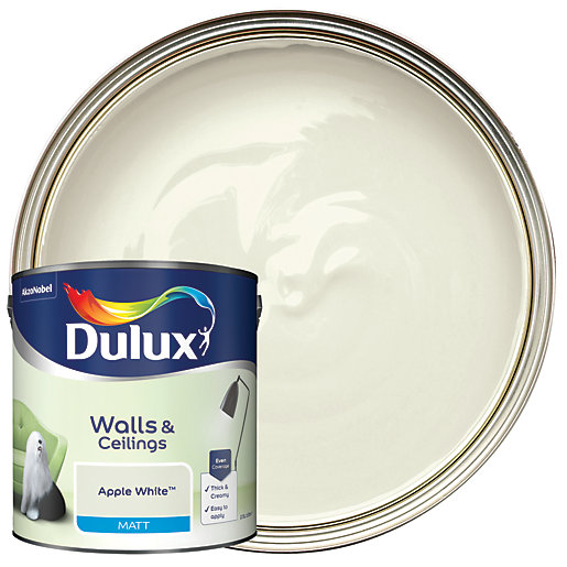 Dulux Apple White Matt Emulsion Paint 2.5L Wickes.co.uk