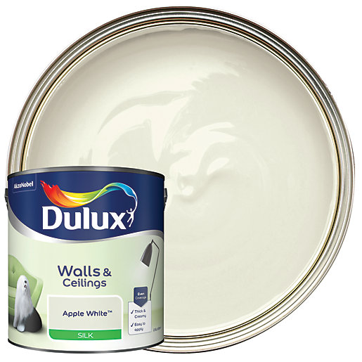 Dulux Apple White Silk Emulsion Paint 2.5L Wickes.co.uk