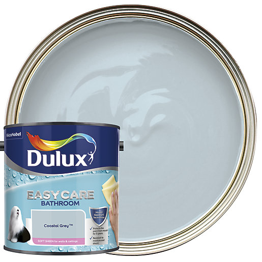 Dulux Easycare Bathroom Soft Sheen Emulsion Paint - Coastal Grey - 2.5L | Wickes.co.uk