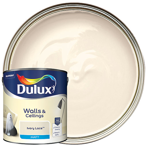 Dulux Ivory Lace Matt Emulsion Paint 2 5l Wickes Co Uk