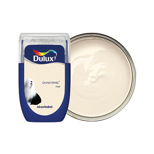 Dulux Orchid White Emulsion Paint Tester Pot 30ml Wickes.co.uk