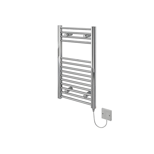 Kudox Flat Electric Towel Radiator Chrome 400 x 700 mm Wickes.co.uk