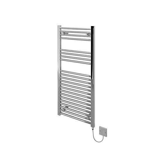 Kudox Flat Electric Towel Radiator Chrome 500 x 1100 mm Wickes.co.uk