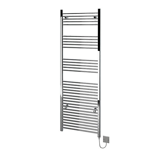 Kudox Flat Electric Towel Radiator Chrome 600 x 1800 mm Wickes.co.uk