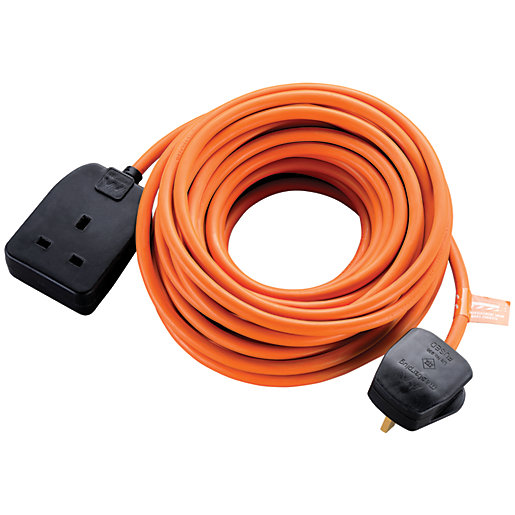 Masterplug Heavy Duty Garden Extension Lead Orange 10m 13a Wickes Co Uk