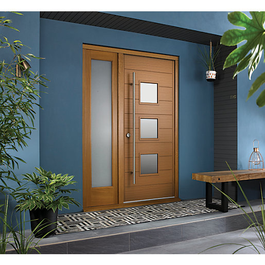 Jci Ultimate Door Frame With Single Side Light Oak Wickes Co Uk