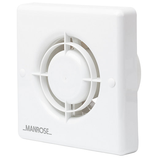 Manrose Bathroom Fan with Timer White 100mm Wickes.co.uk