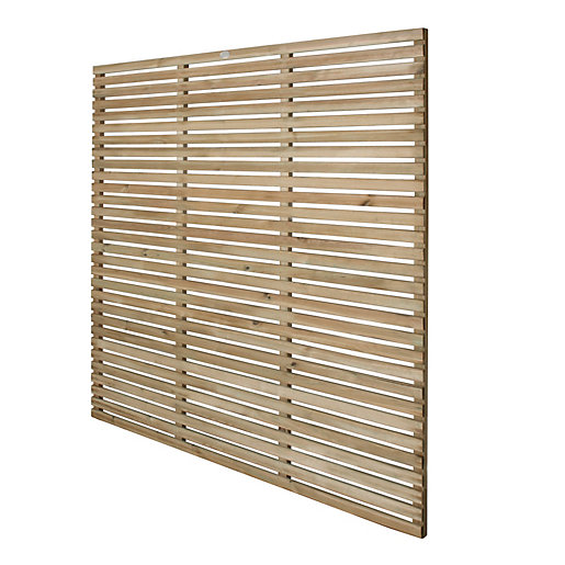 Forest Garden Contemporary Single Slatted Fence Panel 6 X 6ft Multi Packs Wickes Co Uk