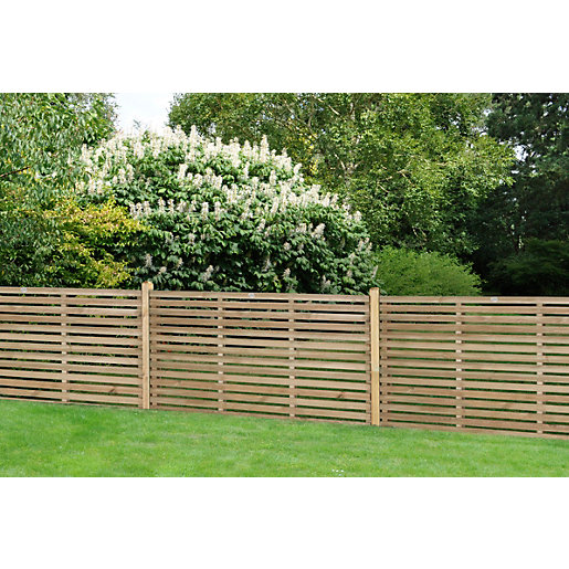 Forest Garden Single Slatted Fence Panel 6 X 3 Ft Multi Packs Wickes