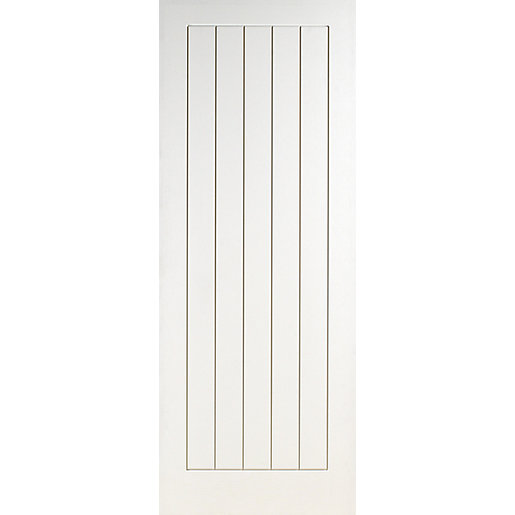 Wickes Geneva White Grained Moulded Cottage Internal Fire Door 1981mm