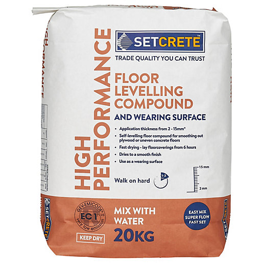 Setcrete High Performance Floor Levelling Compound - 20kg | Wickes.co.uk