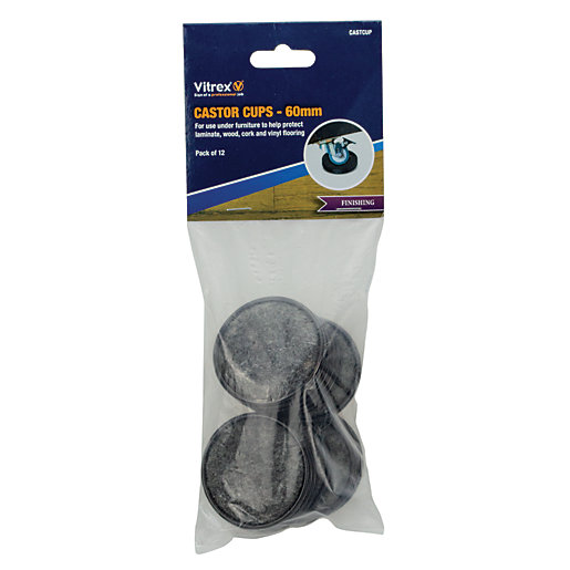 Vitrex Flooring Castor Cups Brown Pack of 12 Wickes.co.uk
