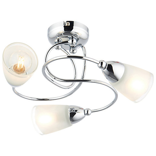 Saxby Arca Semi Flush Ceiling Light Chrome Wickes.co.uk