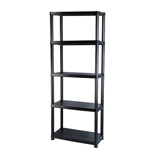 addis 5 tier plastic shelving unit wickes co uk entertainment wall units for flat screen tv