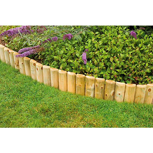 How To Fit Log Roll Garden Edging Garden Design Ideas