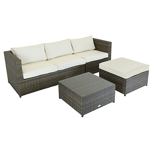 charles bentley corner sofa garden lounge set natural wickes co uk