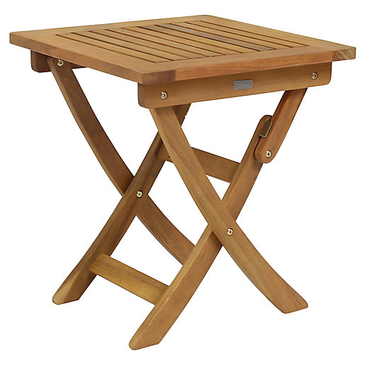 Charles Bentley FSC Eucalyptus Small Folding Garden Side Table Wickes.co.uk