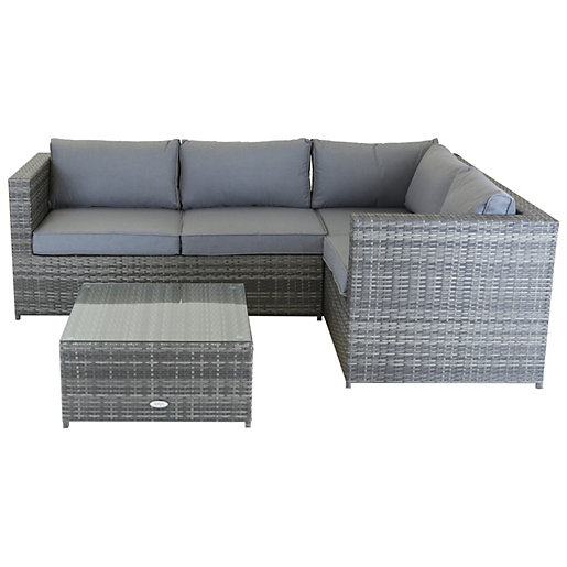 charles bentley rattan garden corner sofa coffee table grey wickes co uk