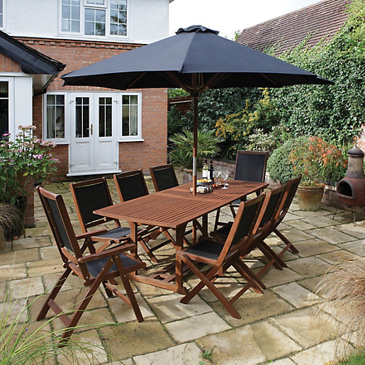 Rowlinson Bali Hardwood Garden Furniture Set Wickes.co.uk