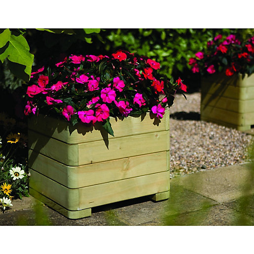 Wickes Marberry Square Timber Planter 390 X 500 X 500mm Wickes Co Uk