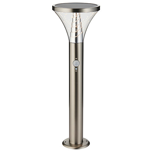 Saxby Toko Brushed Stainless Steel Solar Post Light | Wickes.co.uk