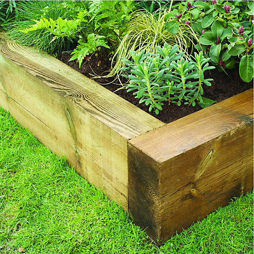 Wickes Jumbo Garden Sleepers Light Green 125 X 250mm X 1 8m Wickes Co Uk
