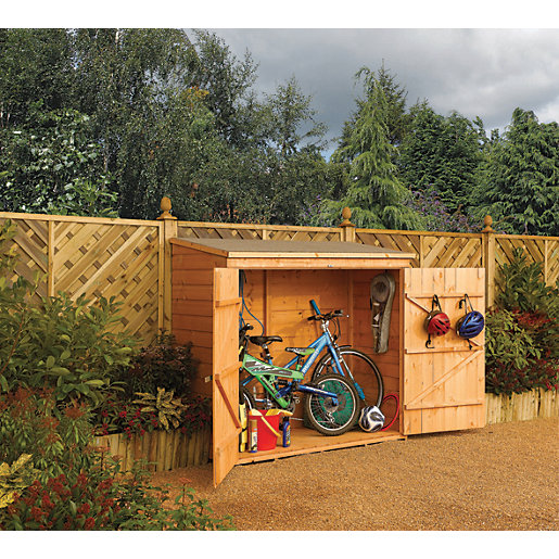 Rowlinson 6 x 3 ft Timber Wall Bike & Garden Storage Unit Wickes.co.uk