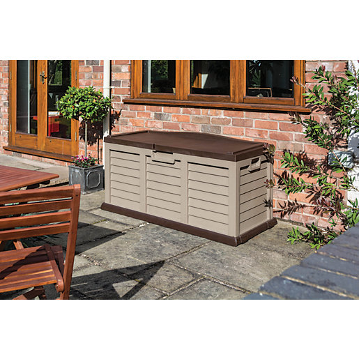 Rowlinson Plastic Garden Storage Box Bench Wickes.co.uk