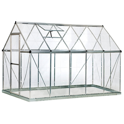 Palram 6 x 10ft Harmony Large Aluminium Apex Greenhouse with Polycarbonate Panels Wickes.co.uk