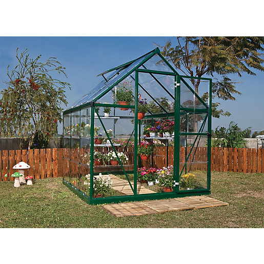 Palram Canopia 6 x 6ft Harmony Aluminium Apex Greenhouse with Clear