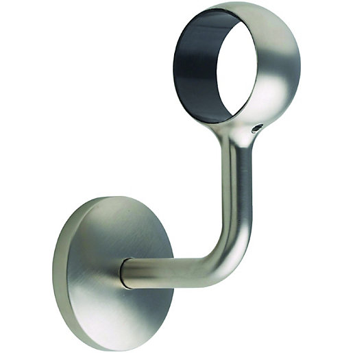Rothley Handrail Wall Bracket Brushed Nickel Wickes.co.uk