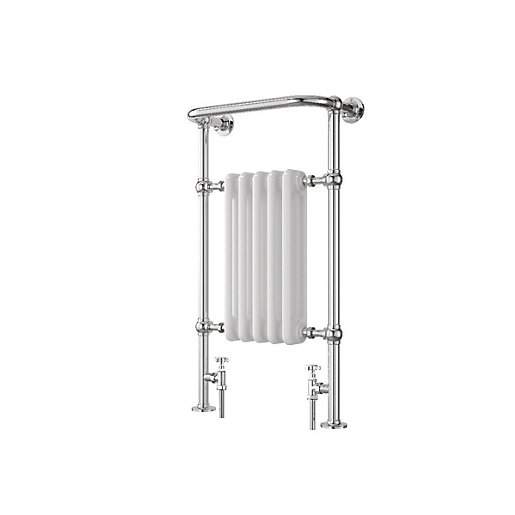 Wickes Etiquette Designer Chrome/White Towel Radiator 1510 x 510mm