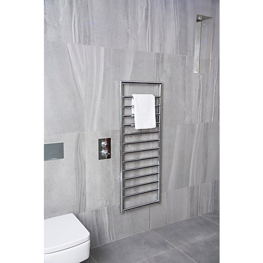 Wickes Strand Chrome Towel Radiator 900 x 500mm Wickes.co.uk