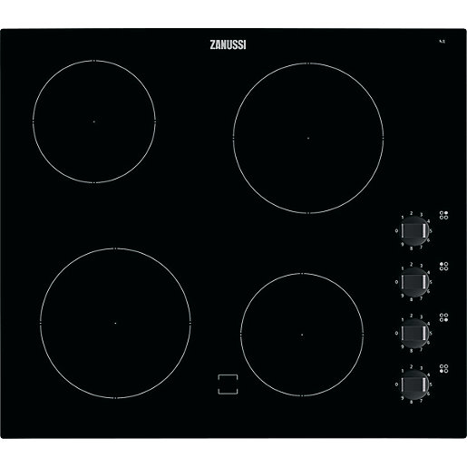 Zanussi 59cm Ceramic Hob Black Z6114IOK Wickes.co.uk